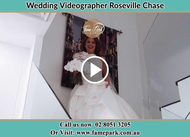 The Bride walking downstairs Roseville Chase NSW 2069